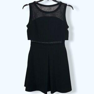 NWT Chelsea28 Black Mini Dress with Sheer Lace Panels Sz 4